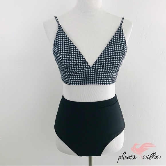 Check Mate! Black & White High Waist Bikini - Picture 4 of 8